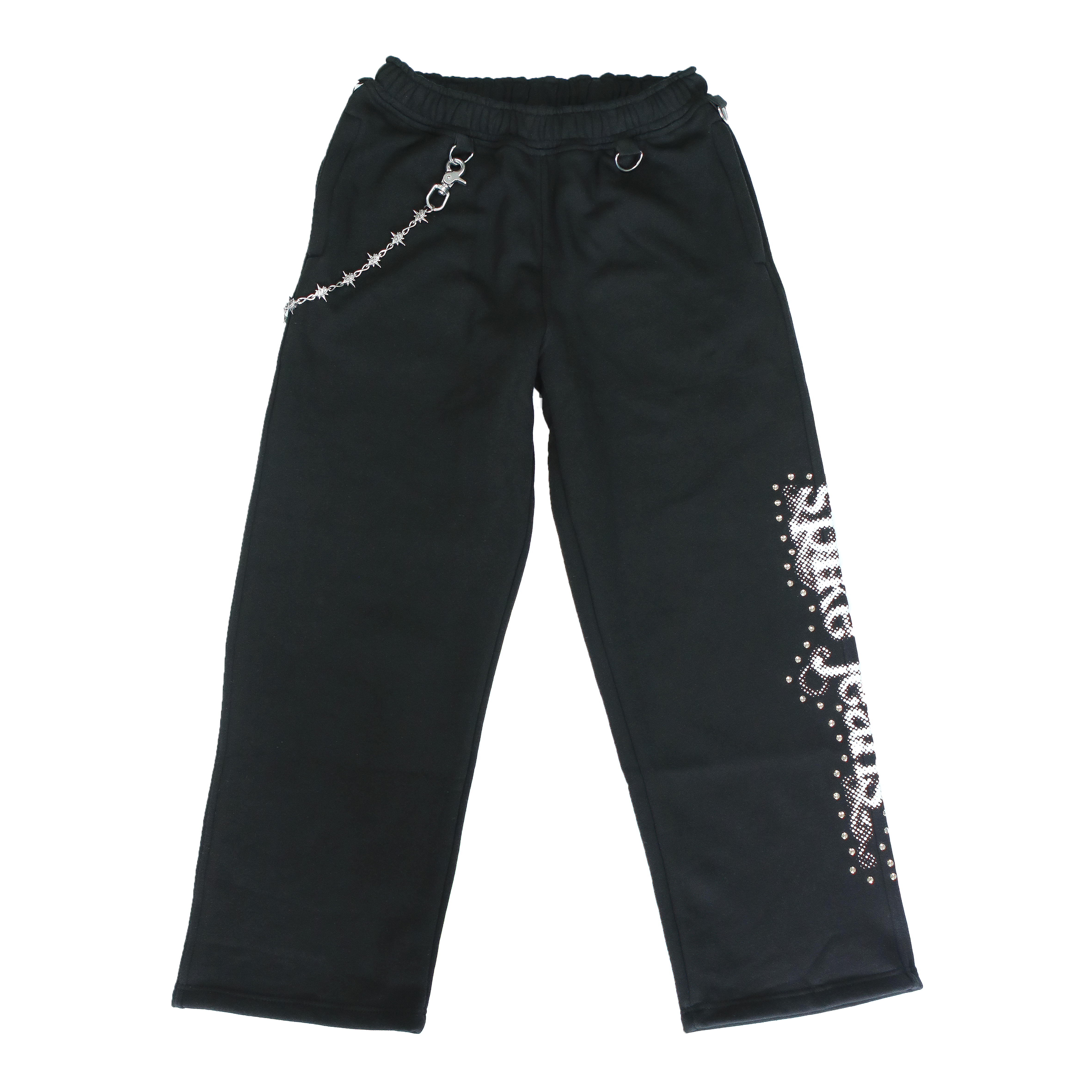 STUDDED BLACK TRACK PANTS