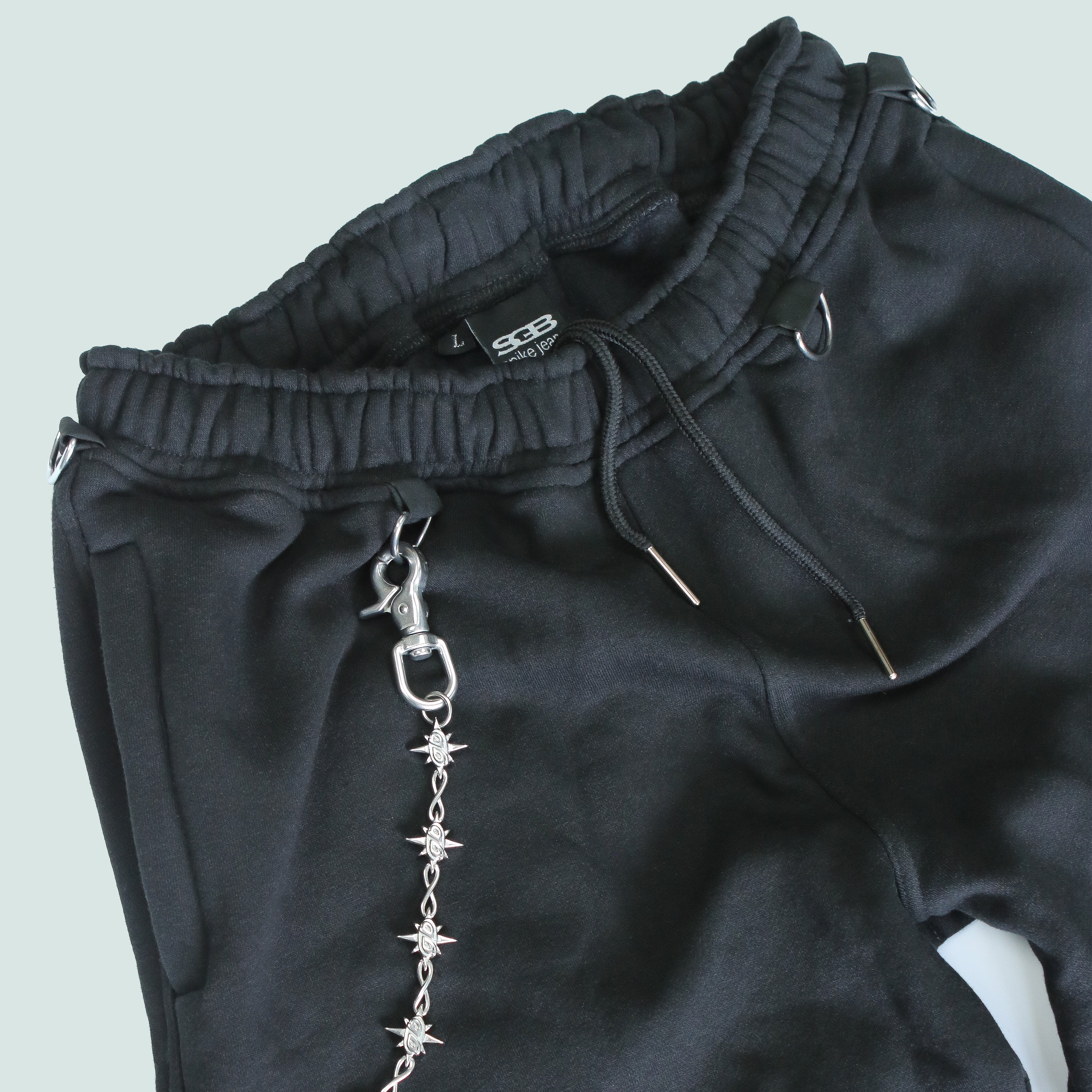 STUDDED BLACK TRACK PANTS